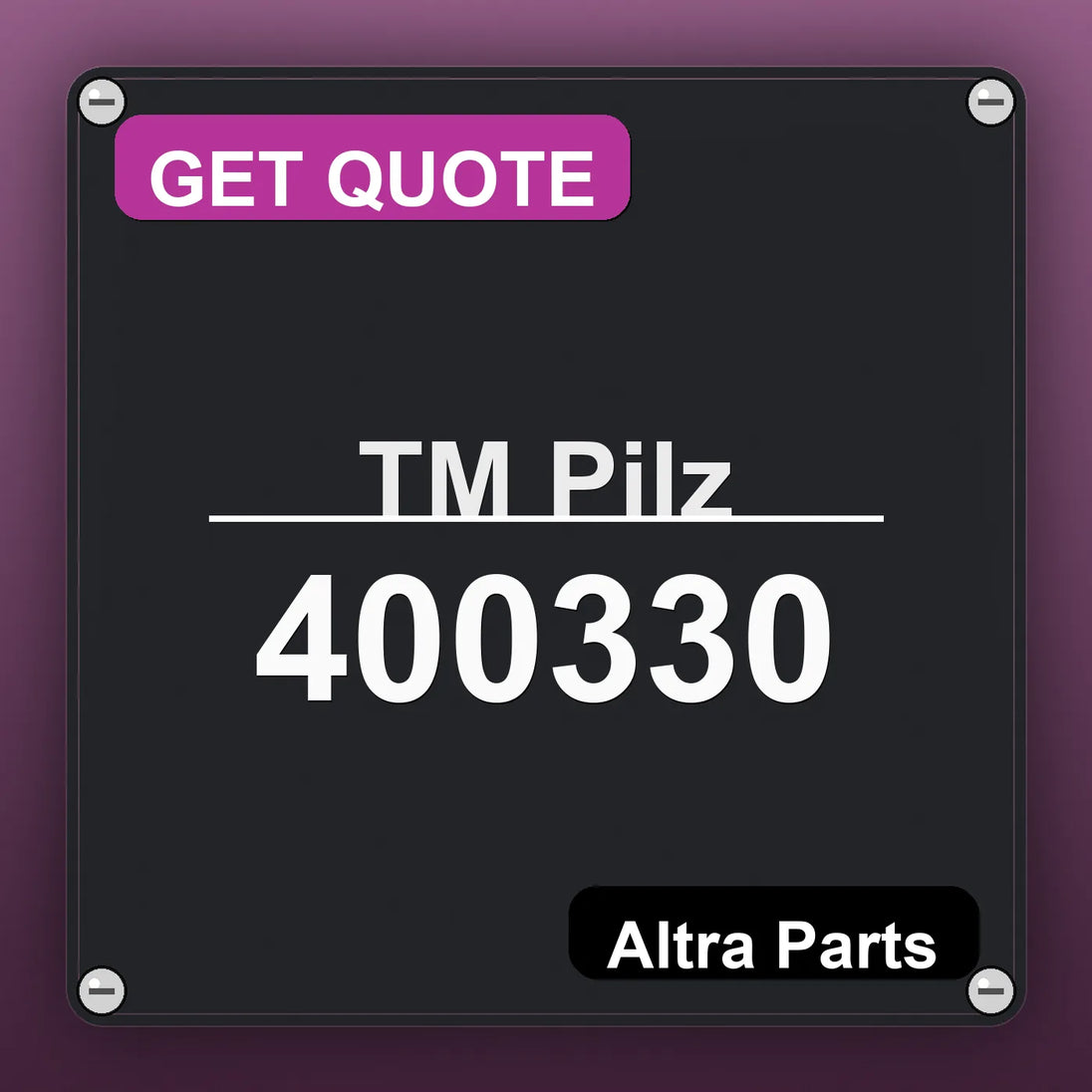 ТМ Pilz 400330 industrial nameplate style image – Altra Parts. GET QUOTE.
