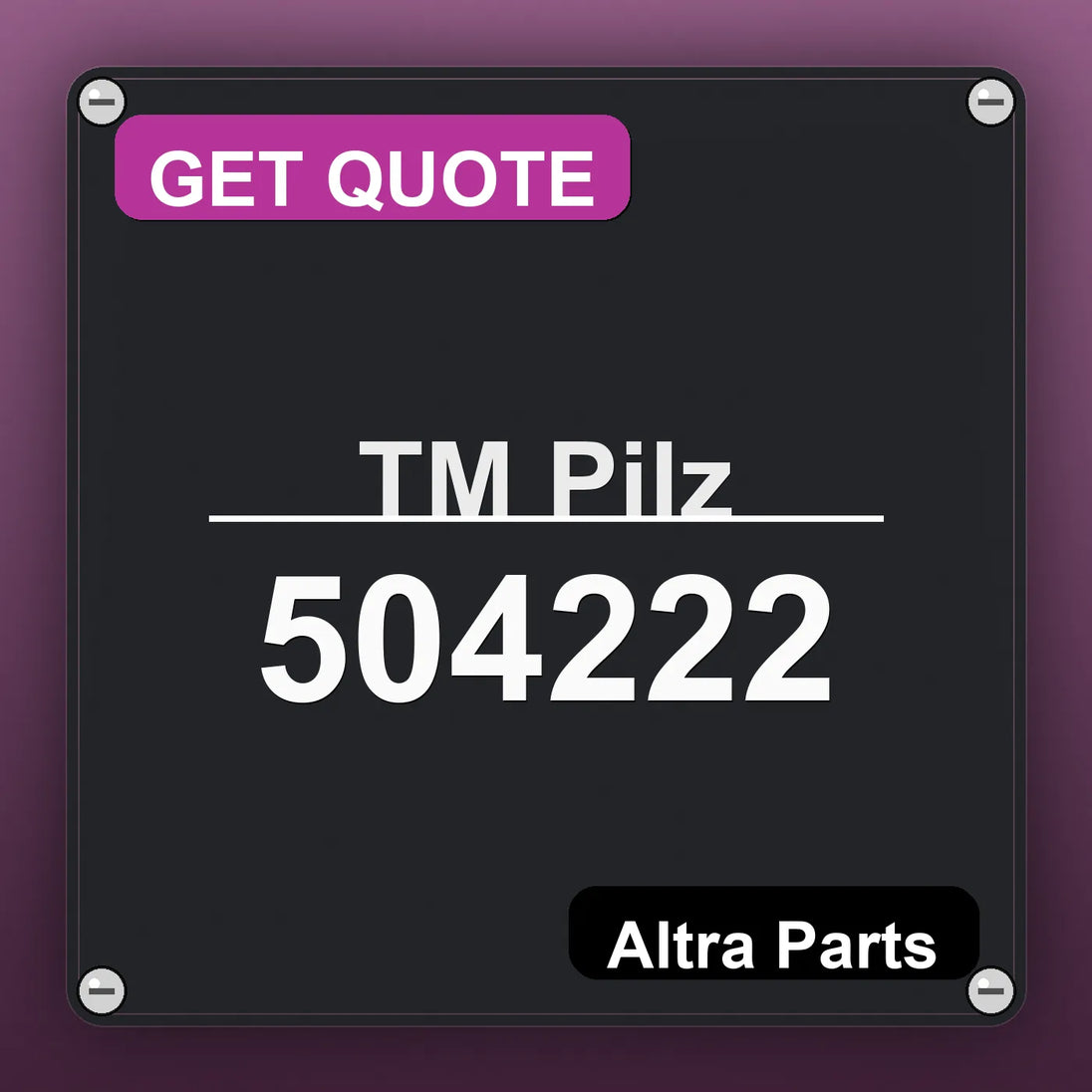 ТМ Pilz 504222 industrial nameplate style image – Altra Parts. GET QUOTE.