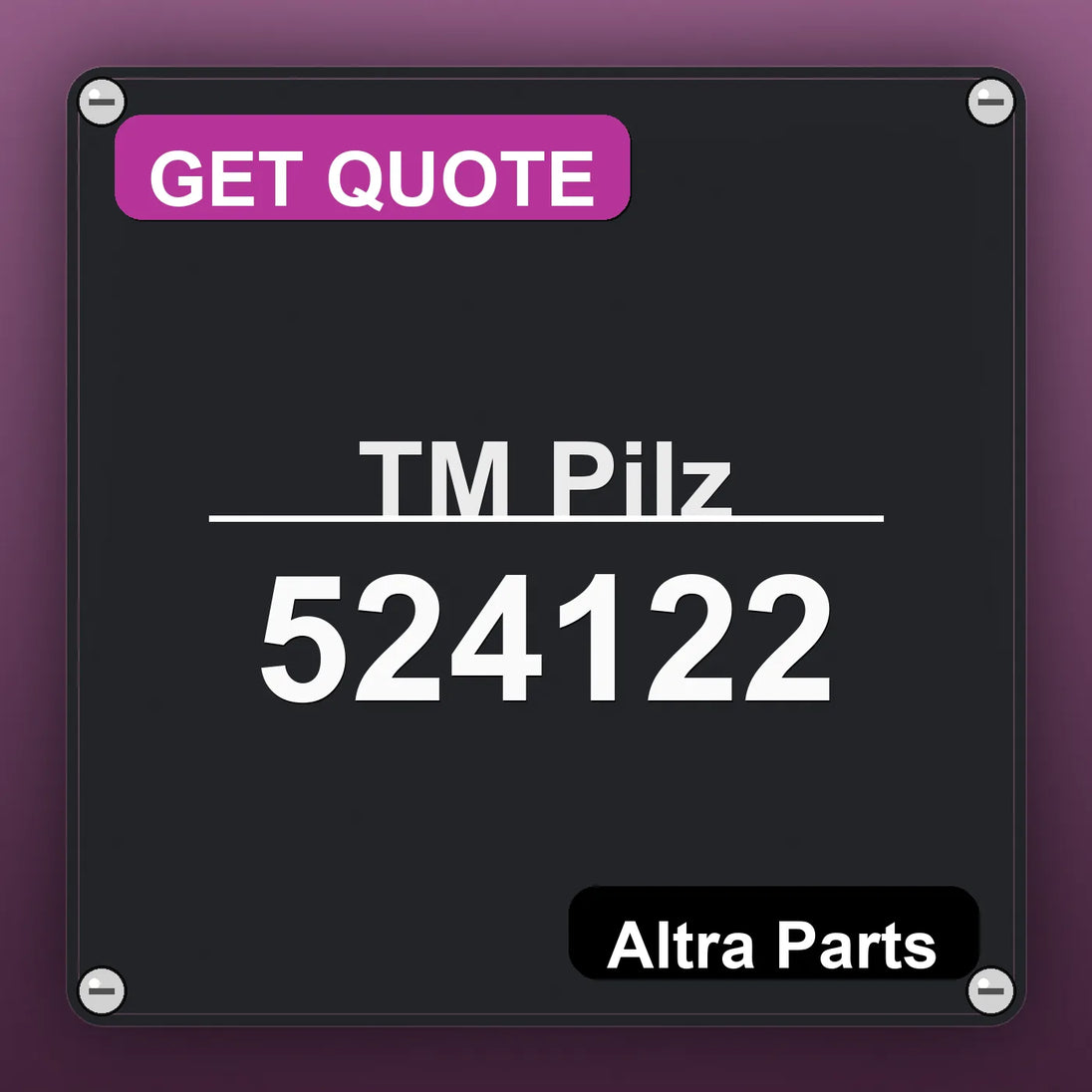 ТМ Pilz 524122 industrial nameplate style image – Altra Parts. GET QUOTE.