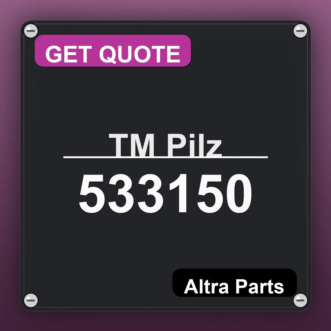 ТМ Pilz 533150 industrial nameplate style image – Altra Parts. GET QUOTE.
