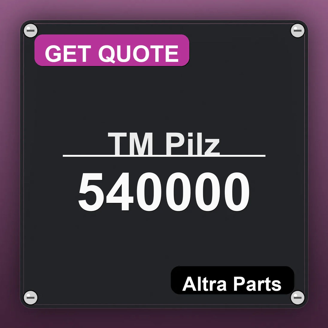 ТМ Pilz 540000 industrial nameplate style image – Altra Parts. GET QUOTE.
