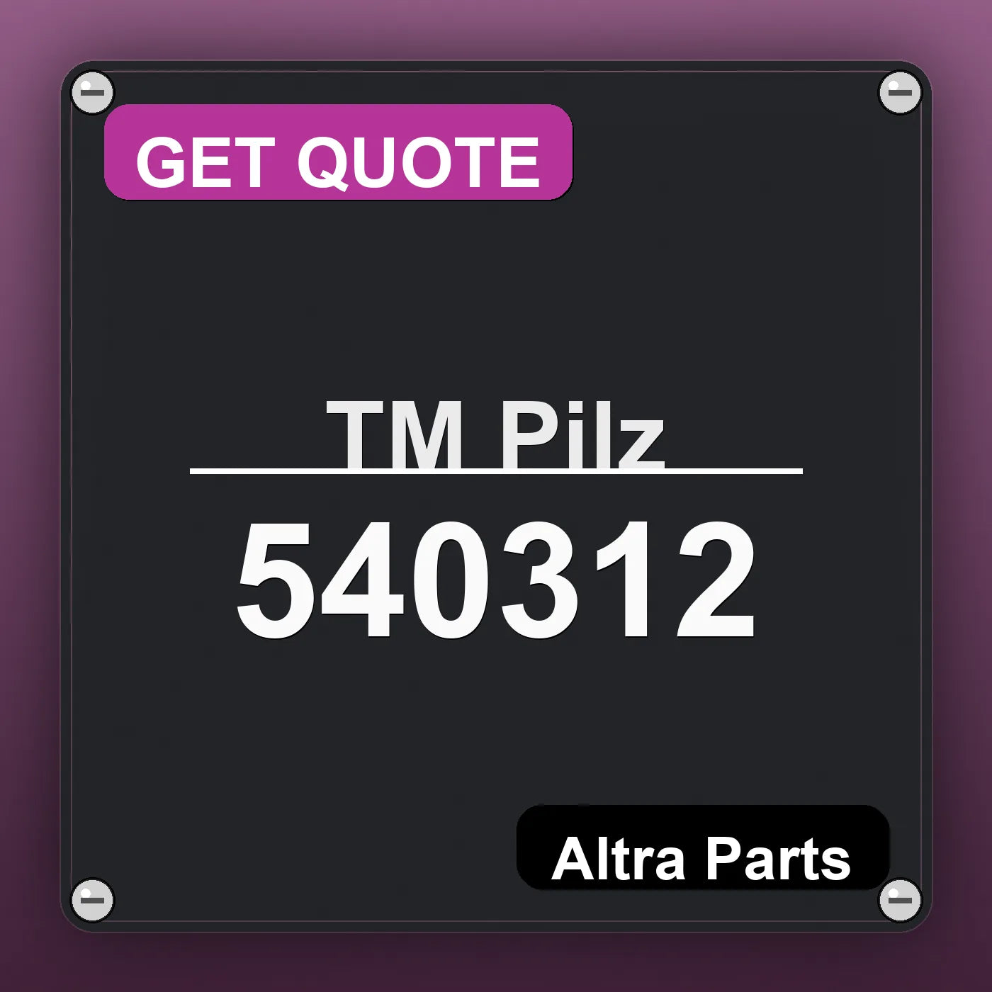 Pilz 540312 industrial nameplate style image – Altra Parts. GET QUOTE.