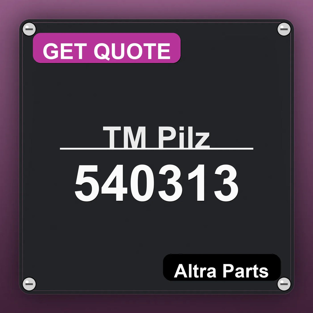 ТМ Pilz 540313 industrial nameplate style image – Altra Parts. GET QUOTE.