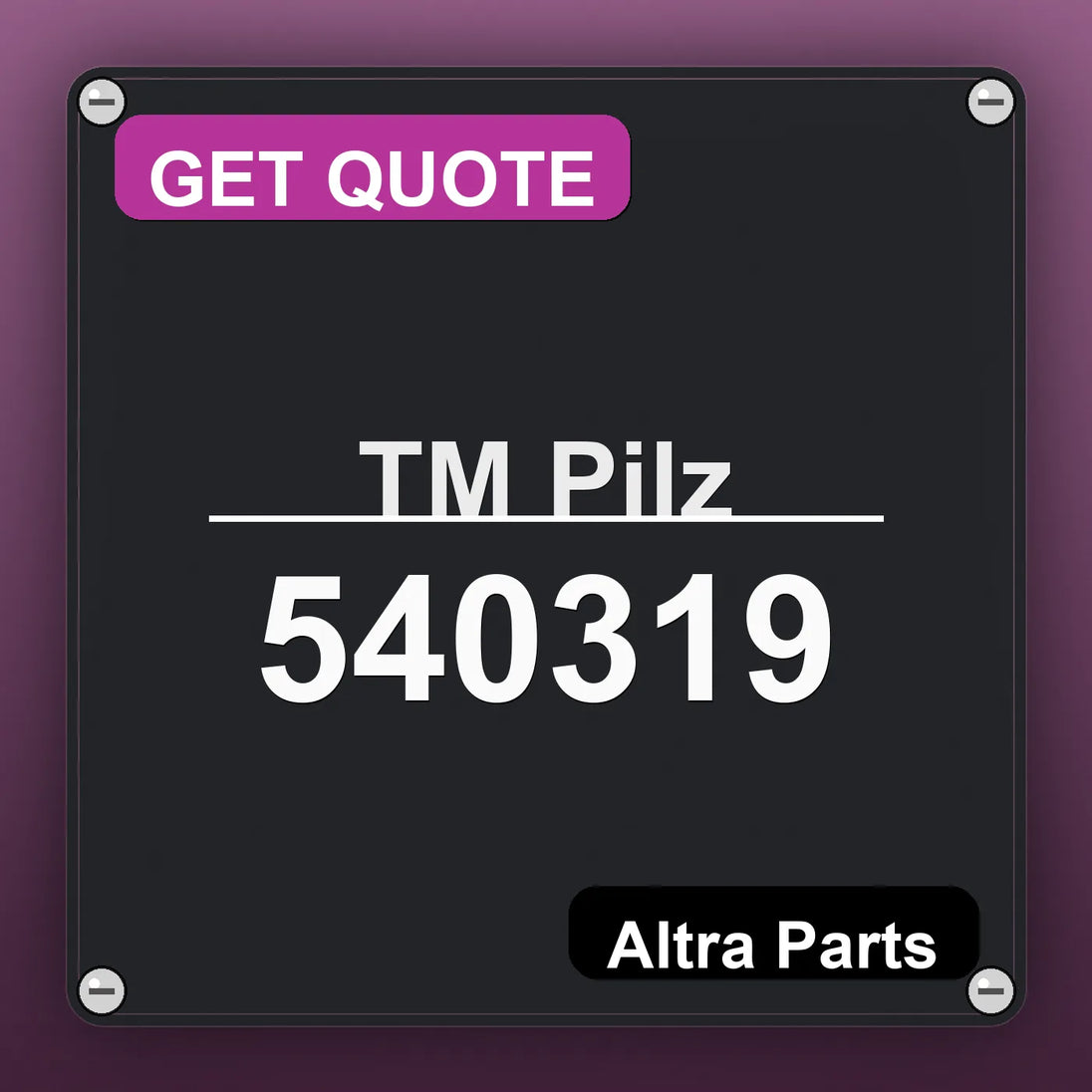 ТМ Pilz 540319 industrial nameplate style image – Altra Parts. GET QUOTE.