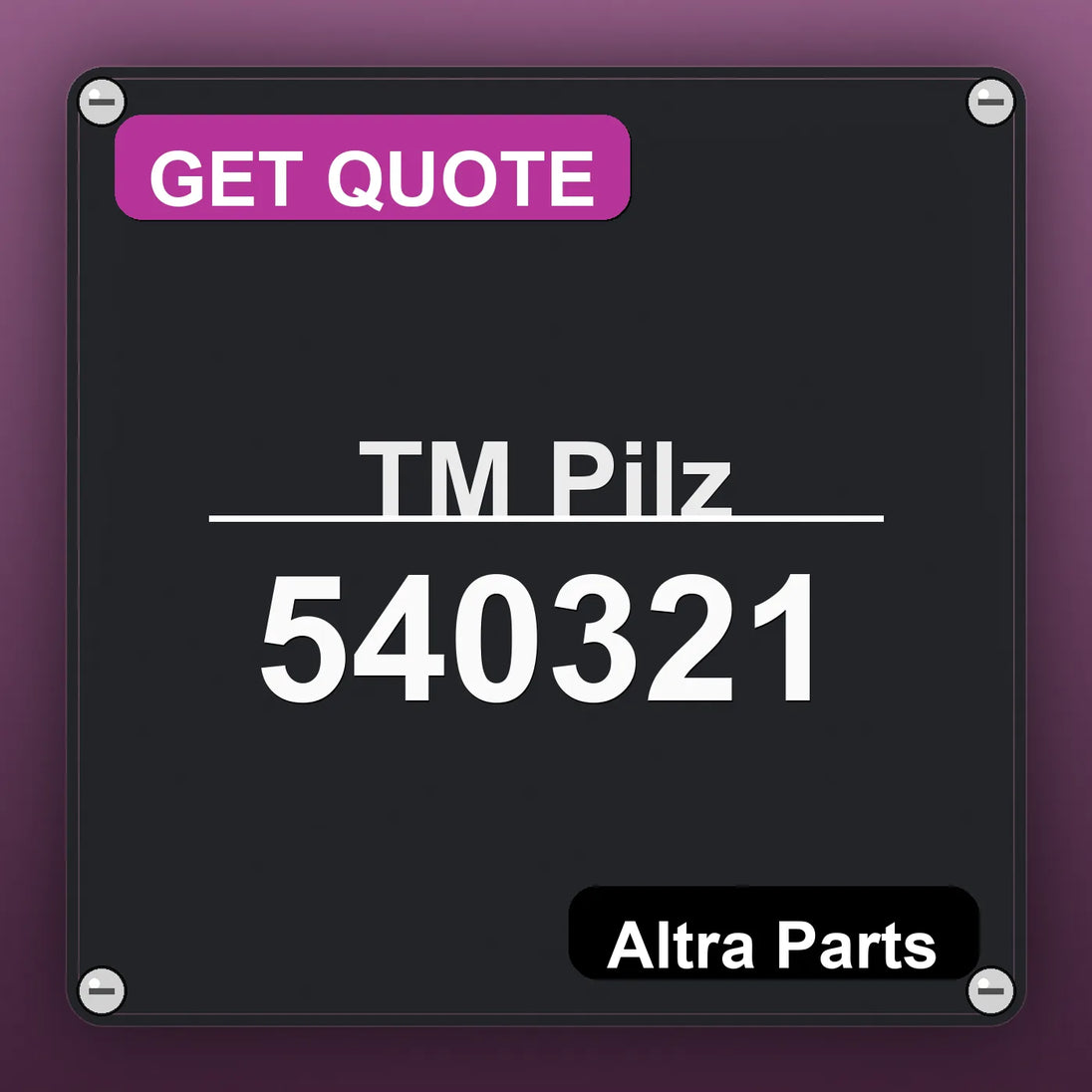 ТМ Pilz 540321 industrial nameplate style image – Altra Parts. GET QUOTE.