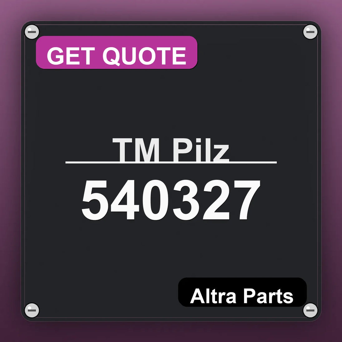 ТМ Pilz 540327 industrial nameplate style image – Altra Parts. GET QUOTE.