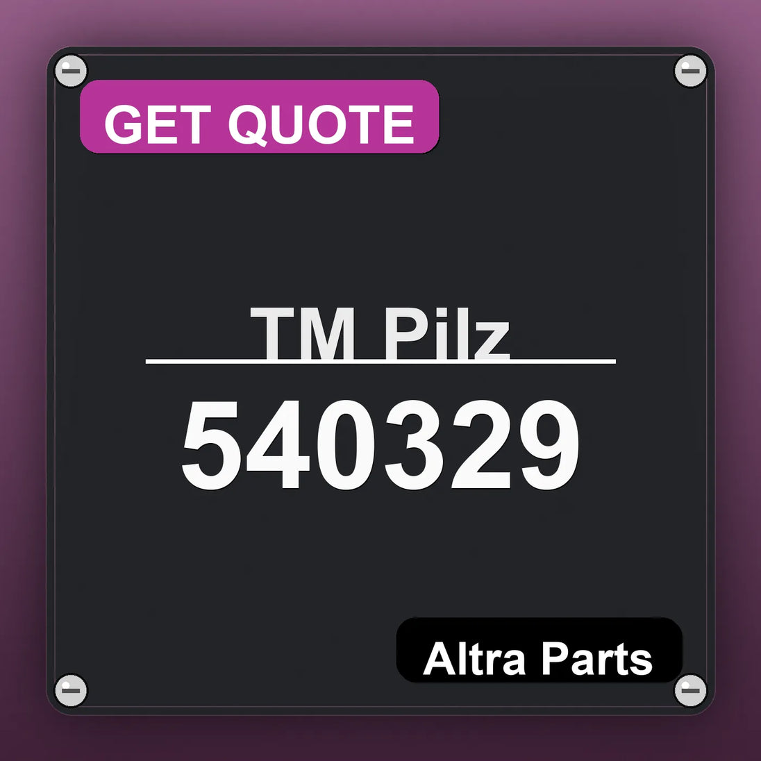 ТМ Pilz 540329 industrial nameplate style image – Altra Parts. GET QUOTE.