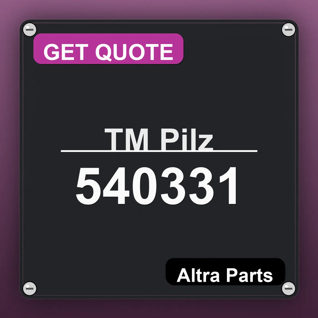 ТМ Pilz 540331 industrial nameplate style image – Altra Parts. GET QUOTE.