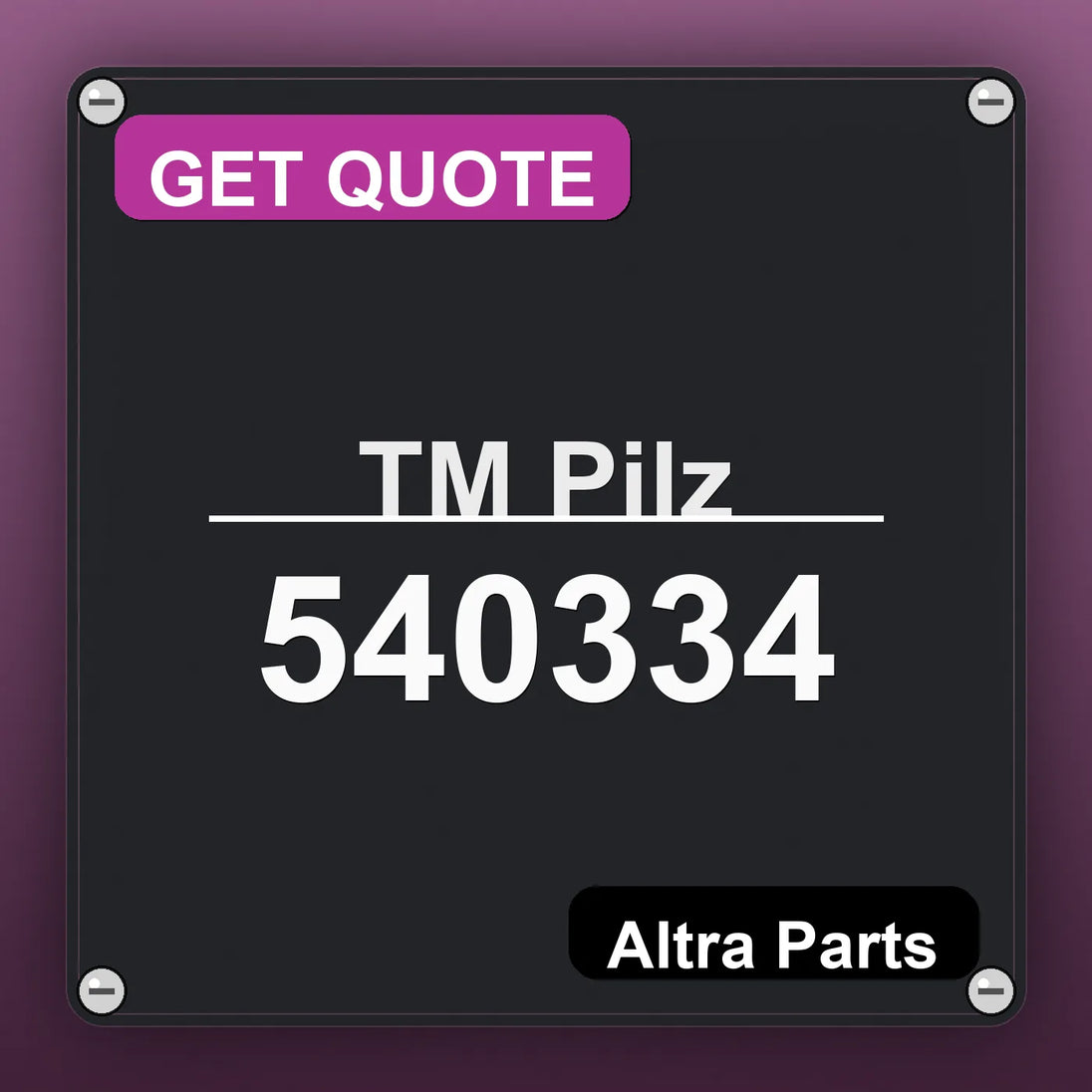 ТМ Pilz 540334 industrial nameplate style image – Altra Parts. GET QUOTE.