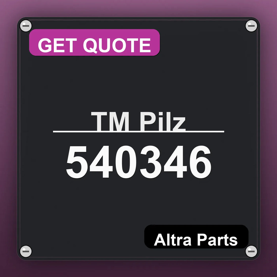ТМ Pilz 540346 industrial nameplate style image – Altra Parts. GET QUOTE.