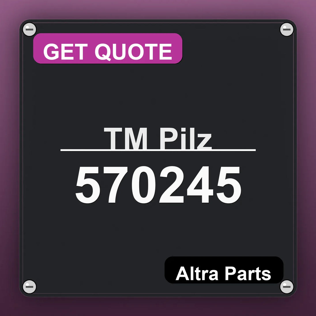 ТМ Pilz 570245 industrial nameplate style image – Altra Parts. GET QUOTE.