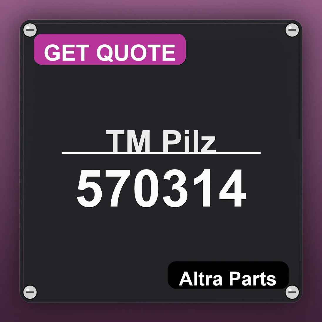 ТМ Pilz 570314 industrial nameplate style image – Altra Parts. GET QUOTE.