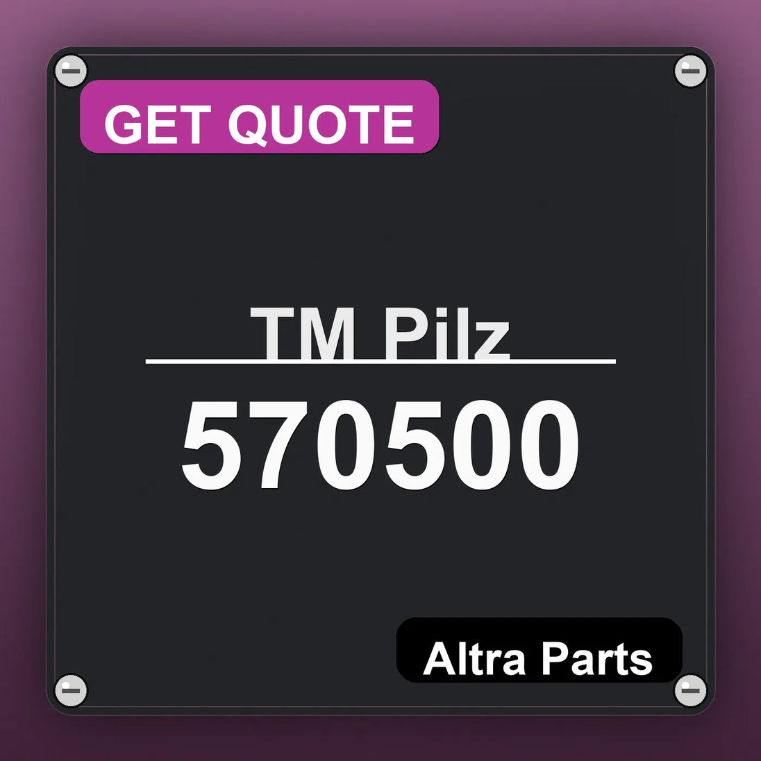 ТМ Pilz 570500 industrial nameplate style image – Altra Parts. GET QUOTE.