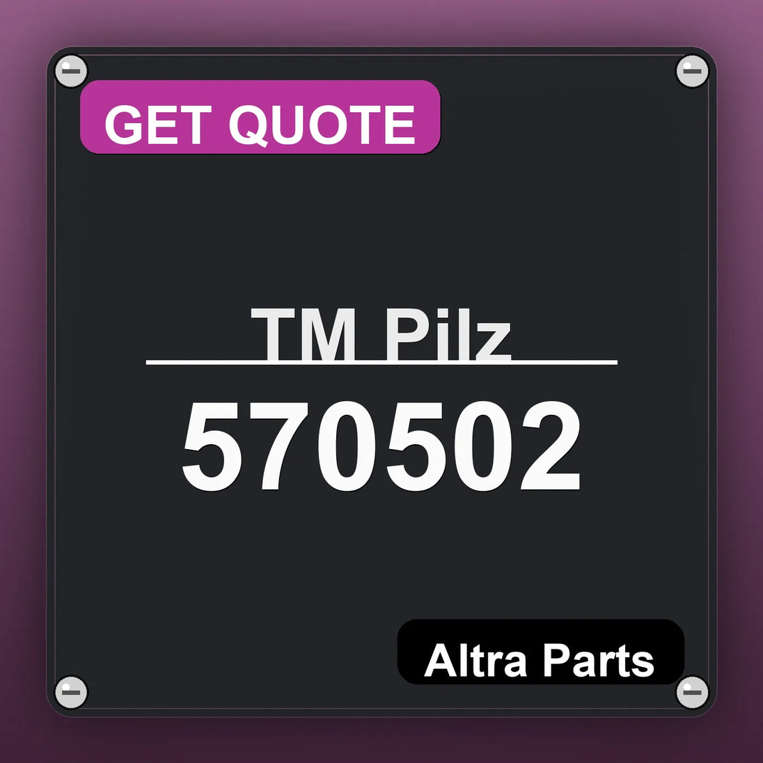 ТМ Pilz 570502 industrial nameplate style image – Altra Parts. GET QUOTE.