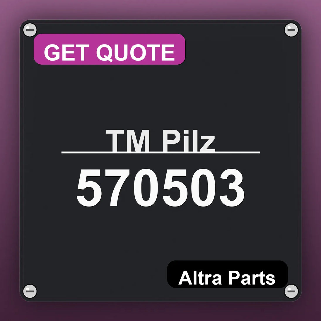 ТМ Pilz 570503 industrial nameplate style image – Altra Parts. GET QUOTE.