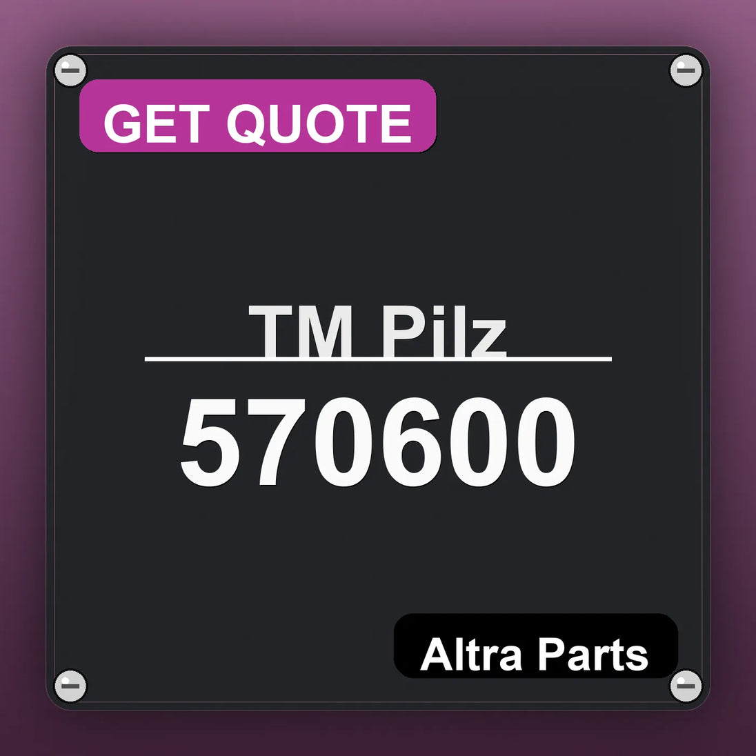 ТМ Pilz 570600 industrial nameplate style image – Altra Parts. GET QUOTE.