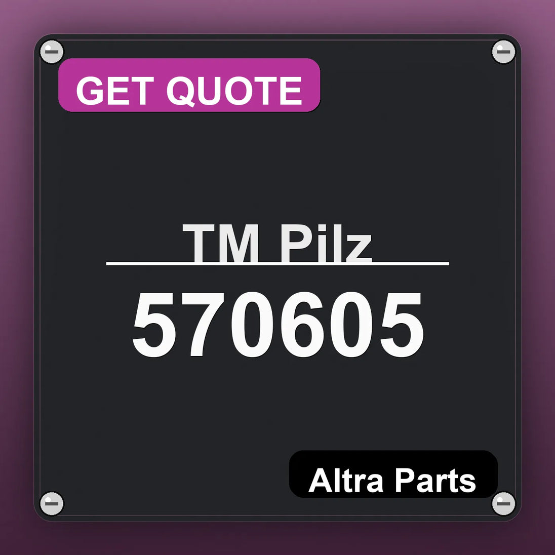 ТМ Pilz 570605 industrial nameplate style image – Altra Parts. GET QUOTE.