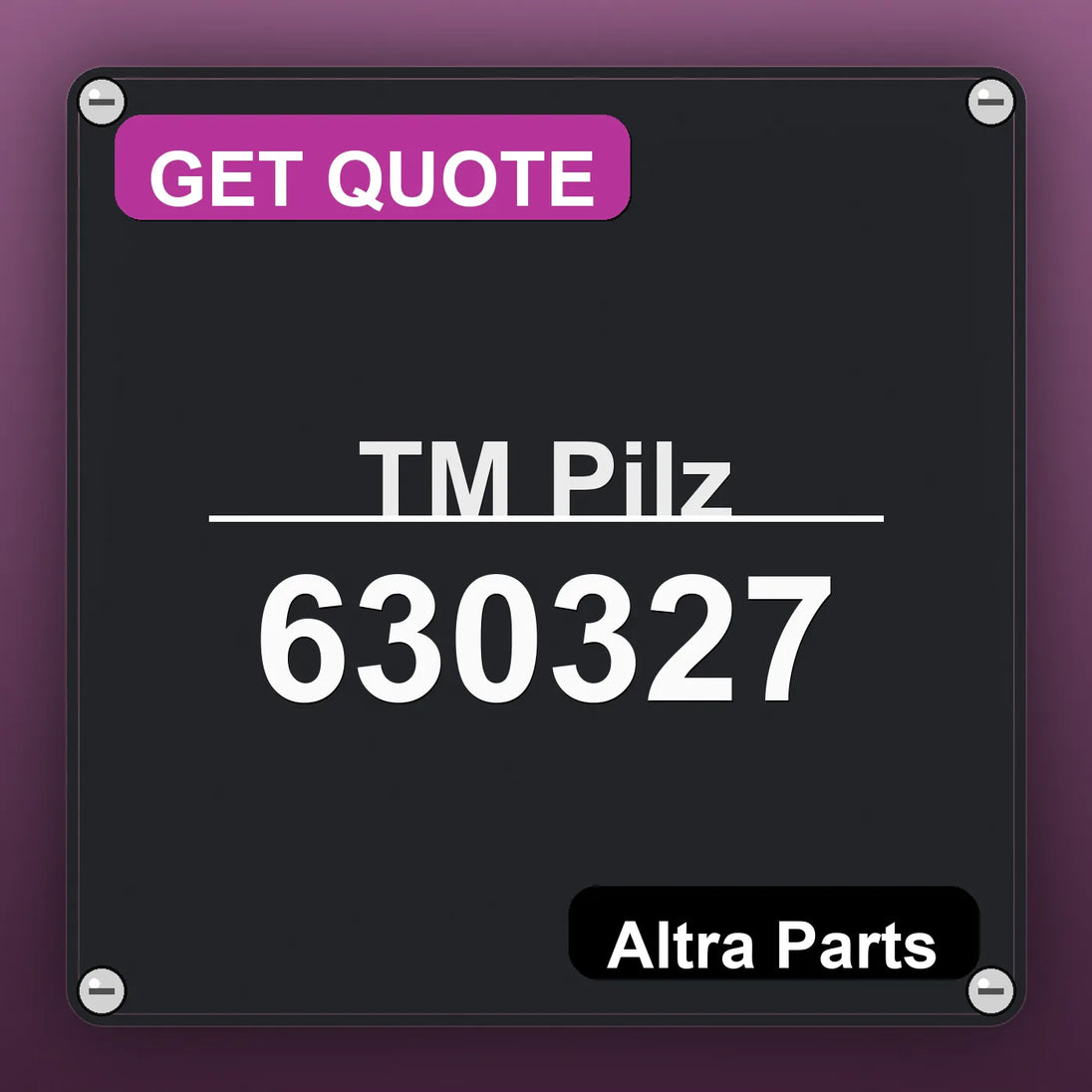 ТМ Pilz 630327 industrial nameplate style image – Altra Parts. GET QUOTE.