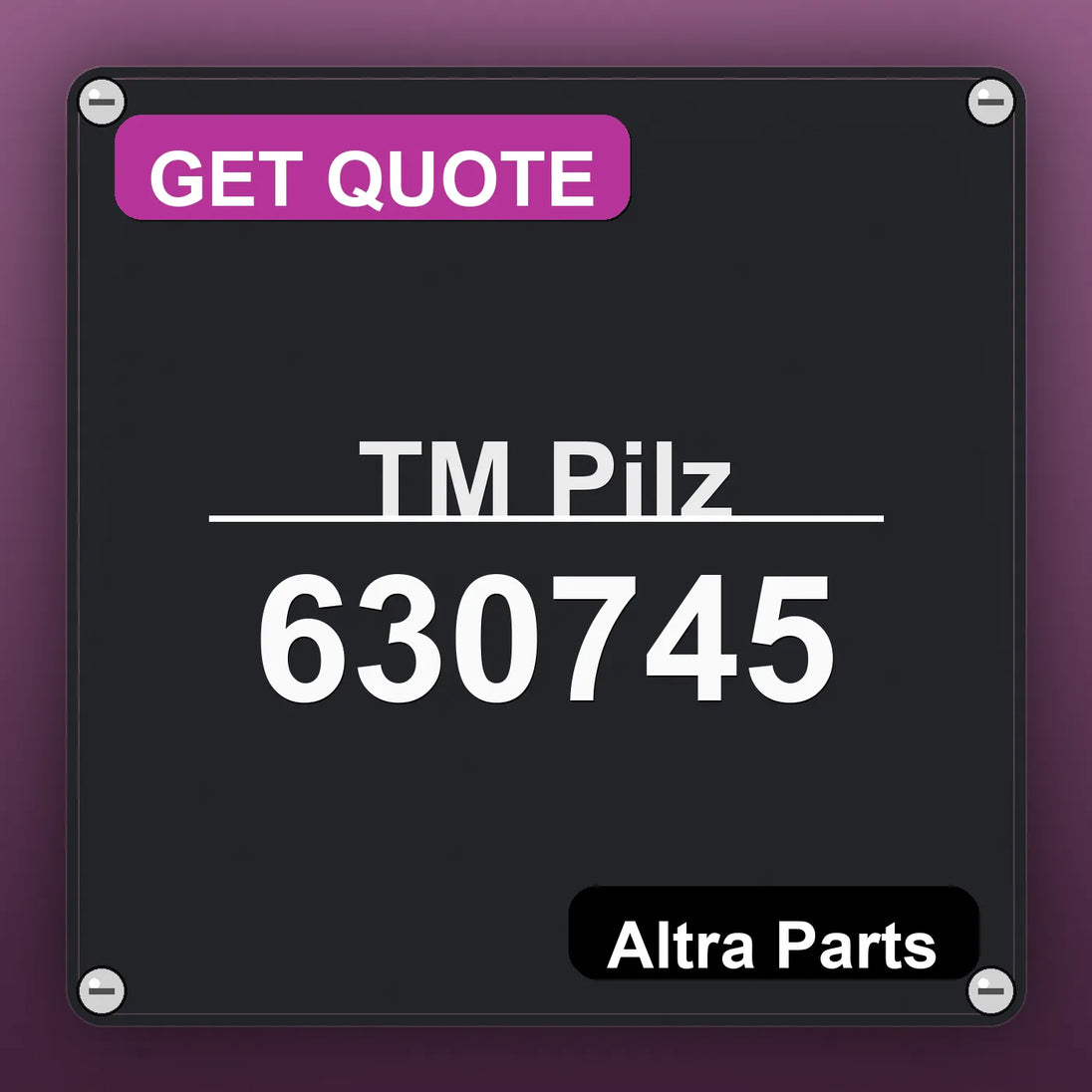 ТМ Pilz 630745 industrial nameplate style image – Altra Parts. GET QUOTE.