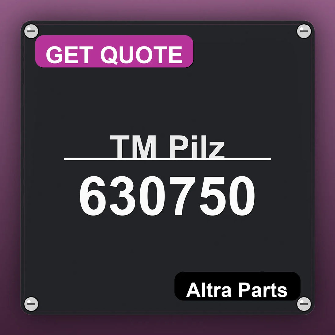 ТМ Pilz 630750 industrial nameplate style image – Altra Parts. GET QUOTE.
