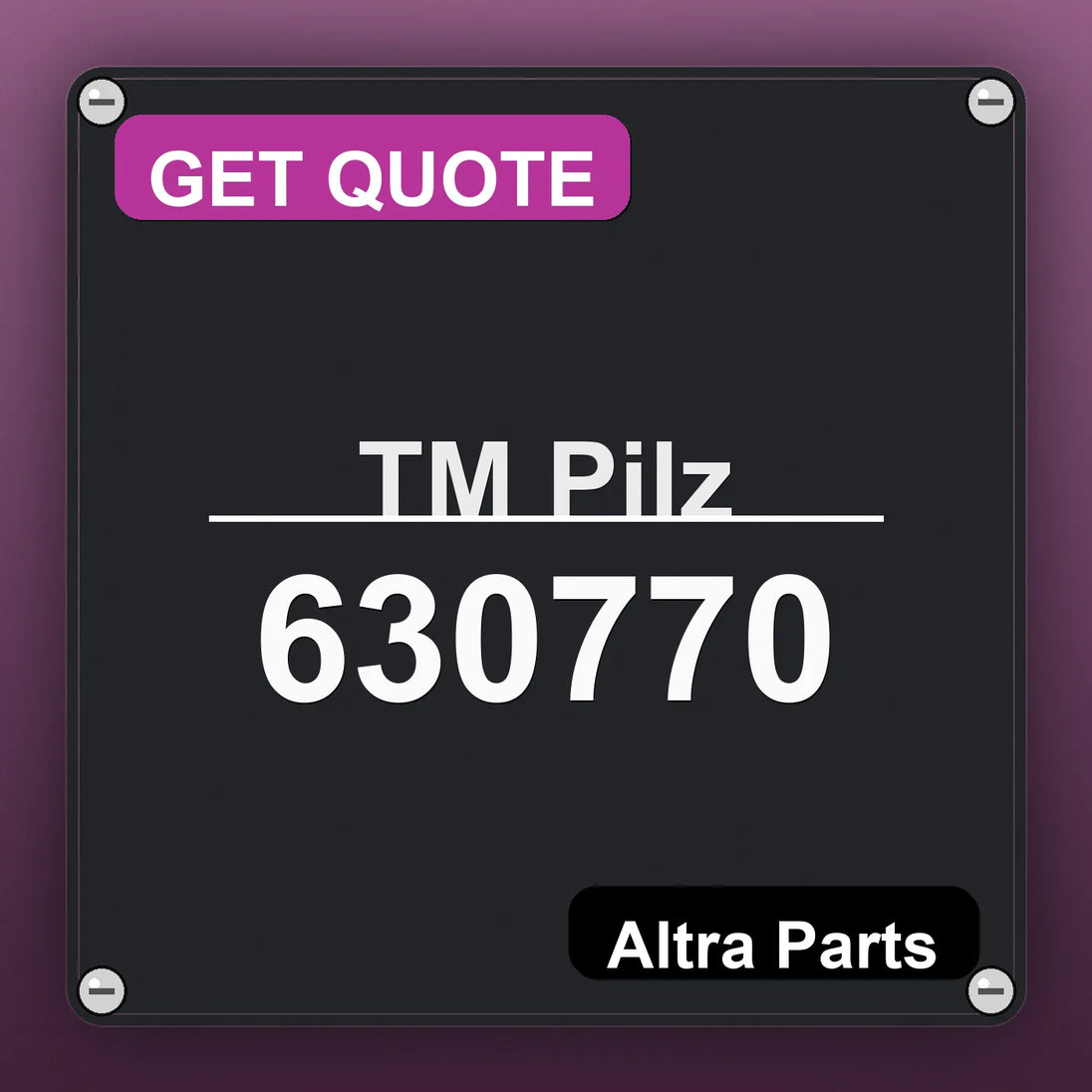 ТМ Pilz 630770 industrial nameplate style image – Altra Parts. GET QUOTE.