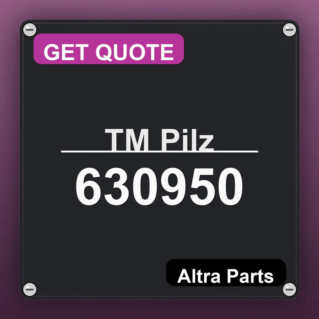 ТМ Pilz 630950 industrial nameplate style image – Altra Parts. GET QUOTE.