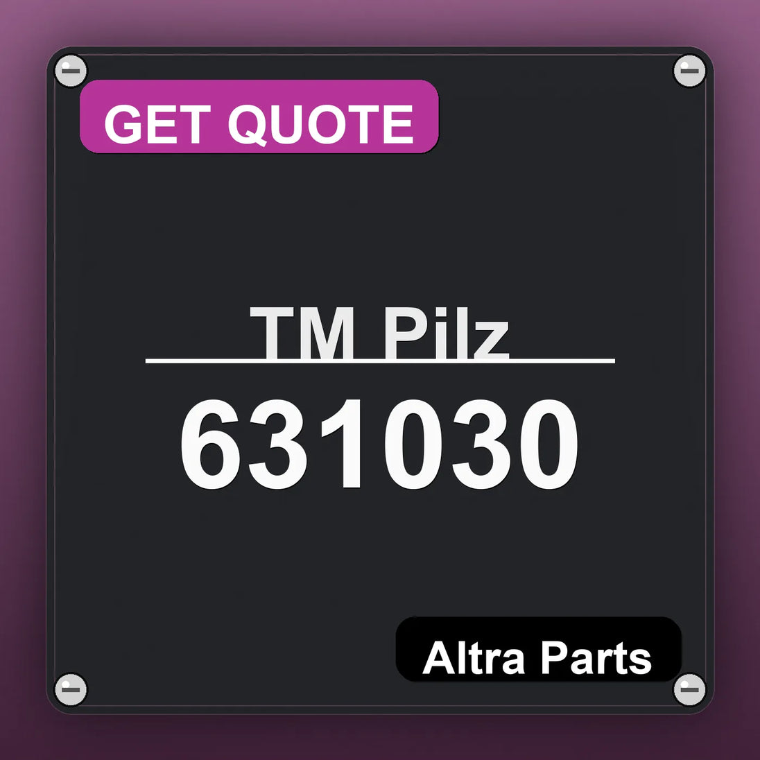 ТМ Pilz 631030 industrial nameplate style image – Altra Parts. GET QUOTE.