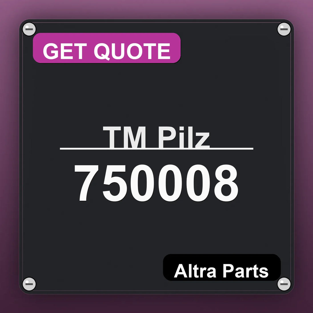 ТМ Pilz 750008 industrial nameplate style image – Altra Parts. GET QUOTE.