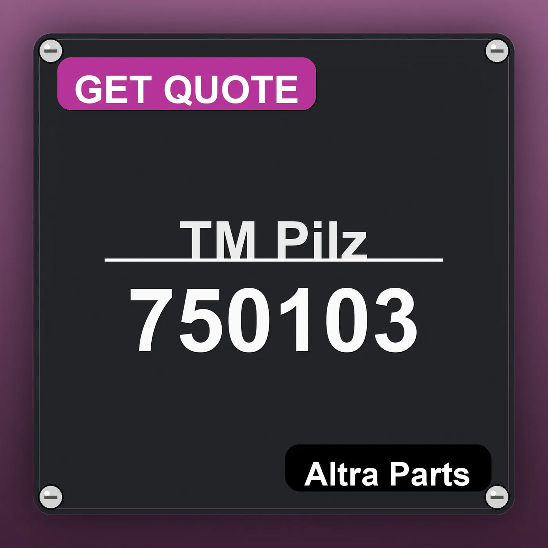 ТМ Pilz 750103 industrial nameplate style image – Altra Parts. GET QUOTE.