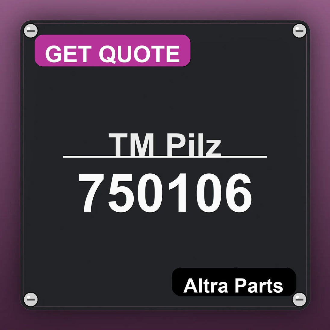 ТМ Pilz 750106 industrial nameplate style image – Altra Parts. GET QUOTE.