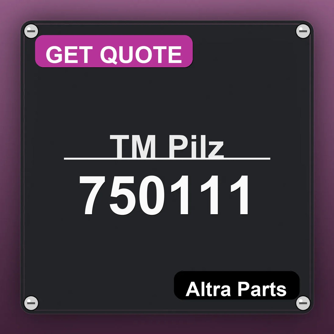 ТМ Pilz 750111 industrial nameplate style image – Altra Parts. GET QUOTE.