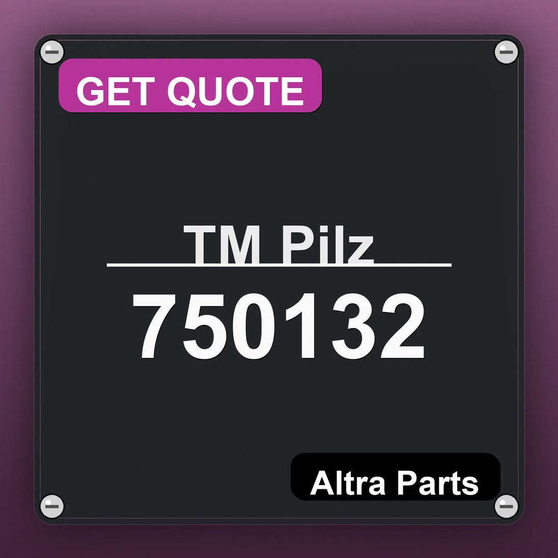 ТМ Pilz 750132 industrial nameplate style image – Altra Parts. GET QUOTE.