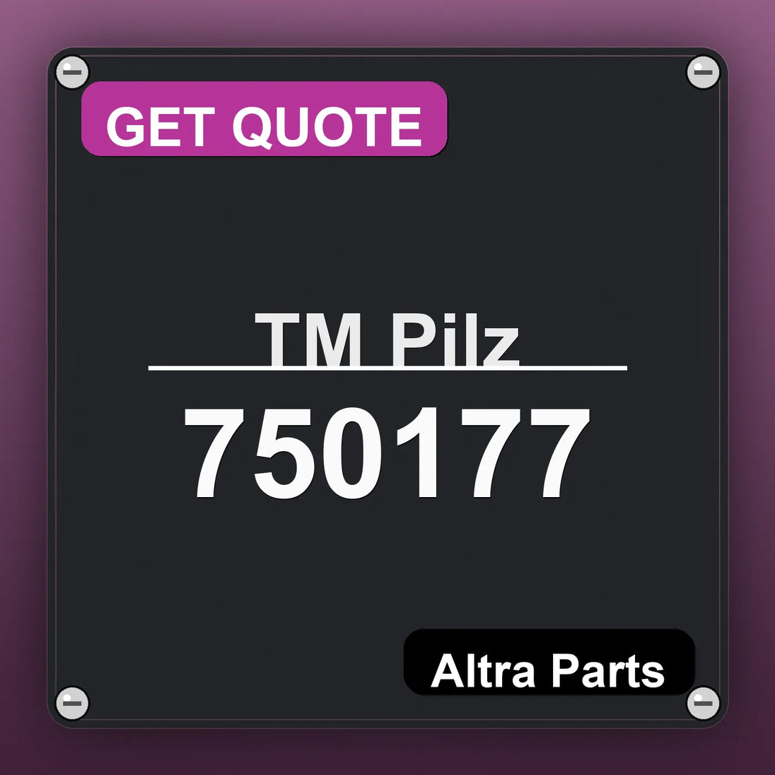 ТМ Pilz 750177 industrial nameplate style image – Altra Parts. GET QUOTE.