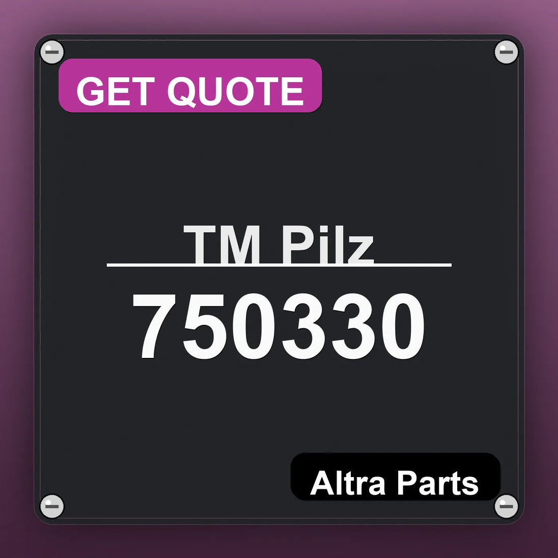 ТМ Pilz 750330 industrial nameplate style image – Altra Parts. GET QUOTE.