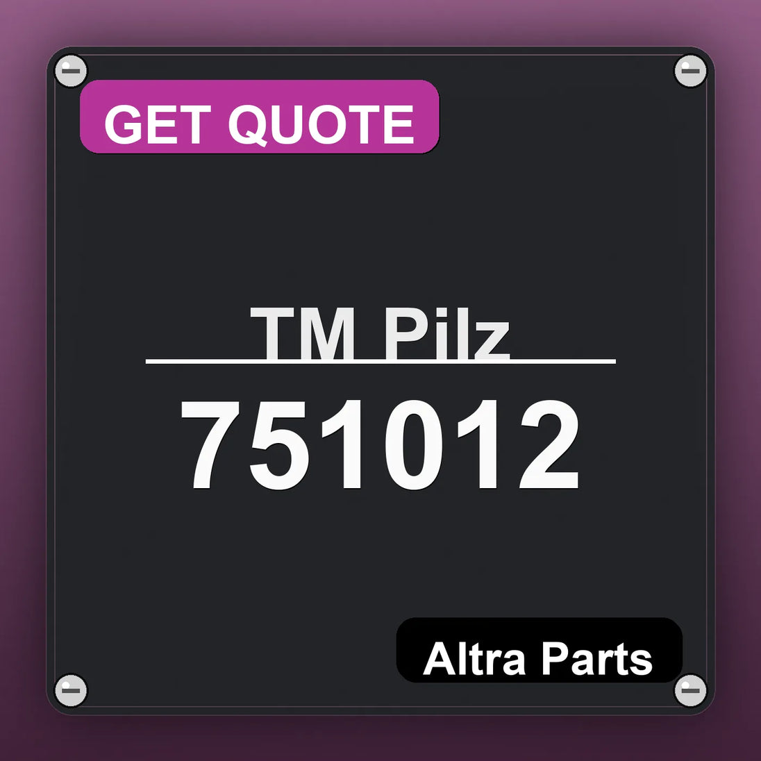 ТМ Pilz 751012 industrial nameplate style image – Altra Parts. GET QUOTE.