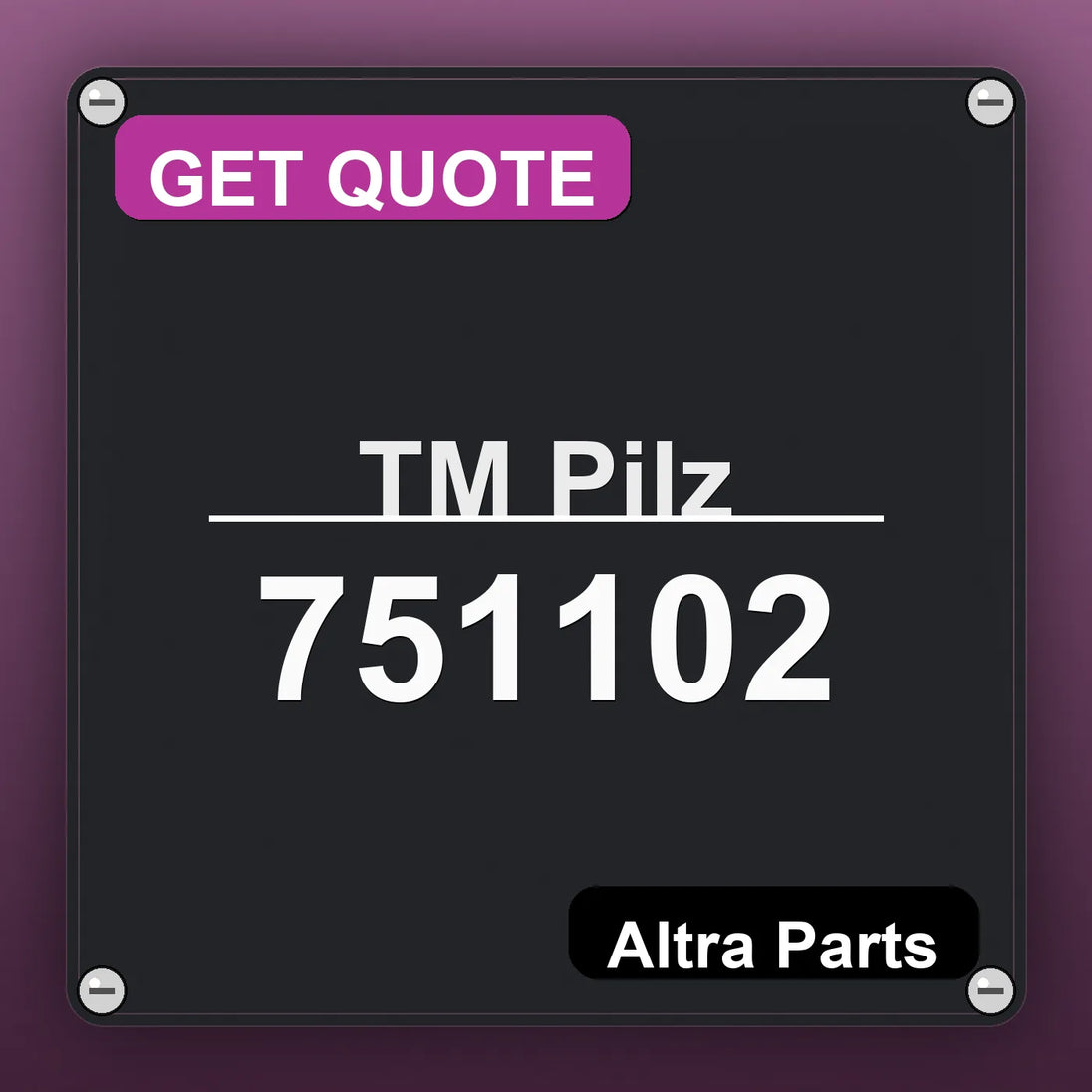 ТМ Pilz 751102 industrial nameplate style image – Altra Parts. GET QUOTE.