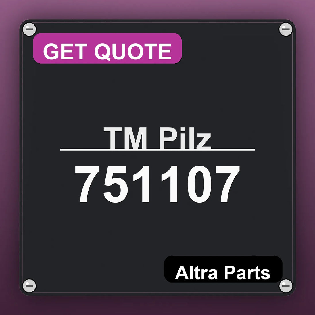 ТМ Pilz 751107 industrial nameplate style image – Altra Parts. GET QUOTE.