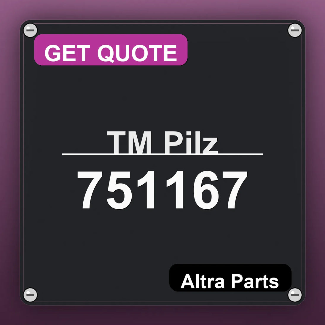 ТМ Pilz 751167 industrial nameplate style image – Altra Parts. GET QUOTE.