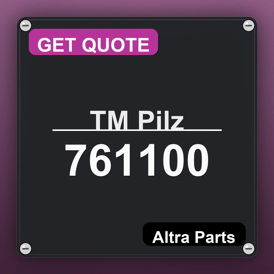ТМ Pilz 761100 industrial nameplate style image – Altra Parts. GET QUOTE.