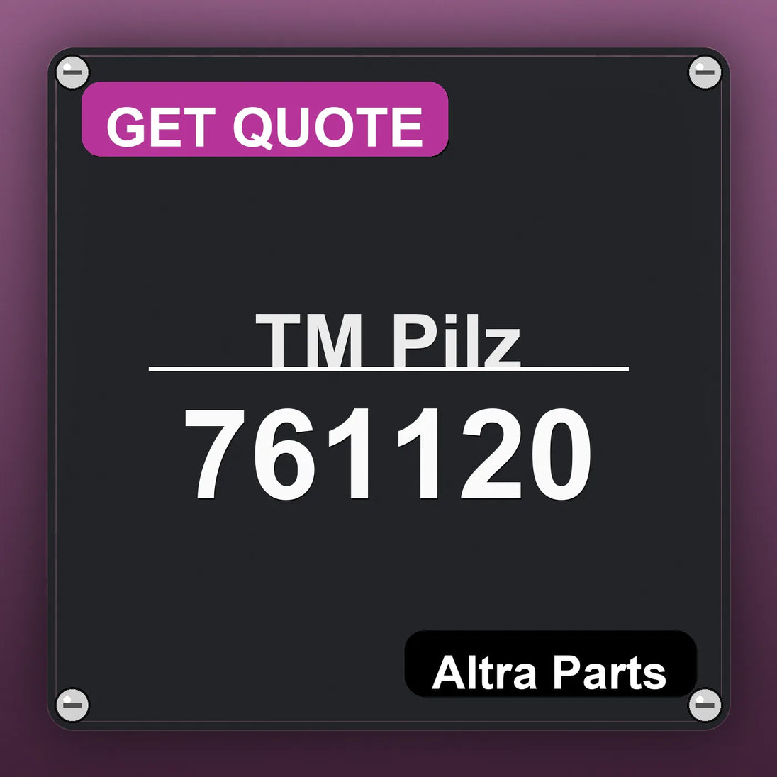 ТМ Pilz 761120 industrial nameplate style image – Altra Parts. GET QUOTE.