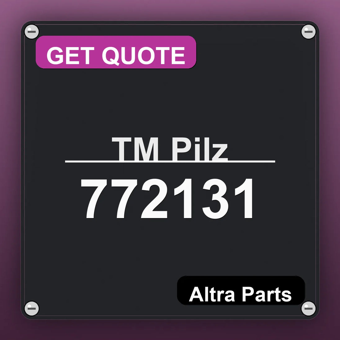 ТМ Pilz 772131 industrial nameplate style image – Altra Parts. GET QUOTE.
