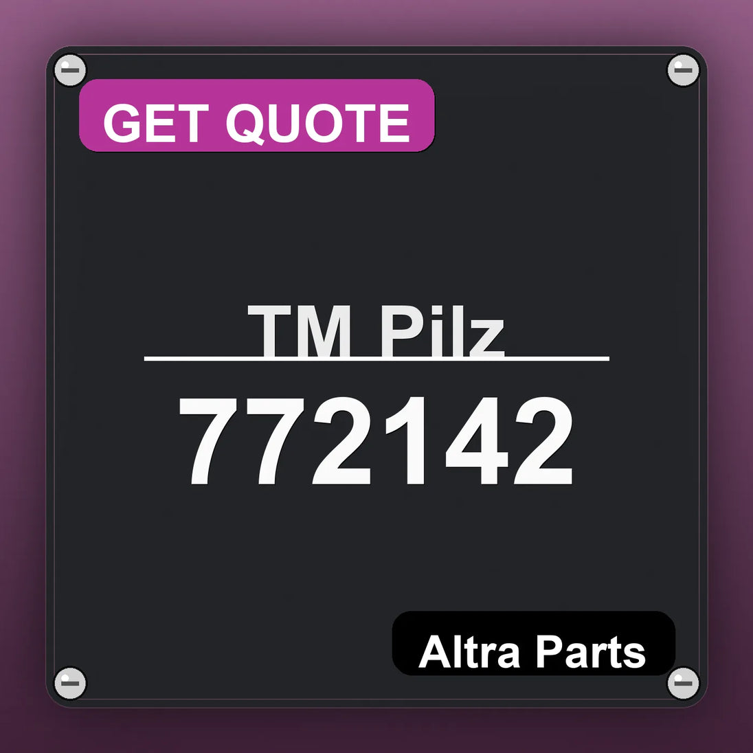 ТМ Pilz 772142 industrial nameplate style image – Altra Parts. GET QUOTE.