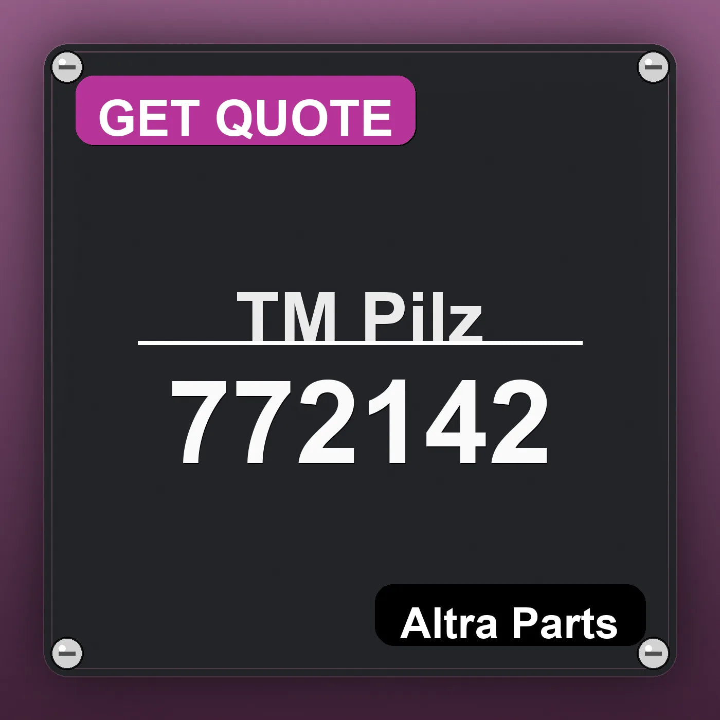 ТМ Pilz 772142 industrial nameplate style image – Altra Parts. GET QUOTE.