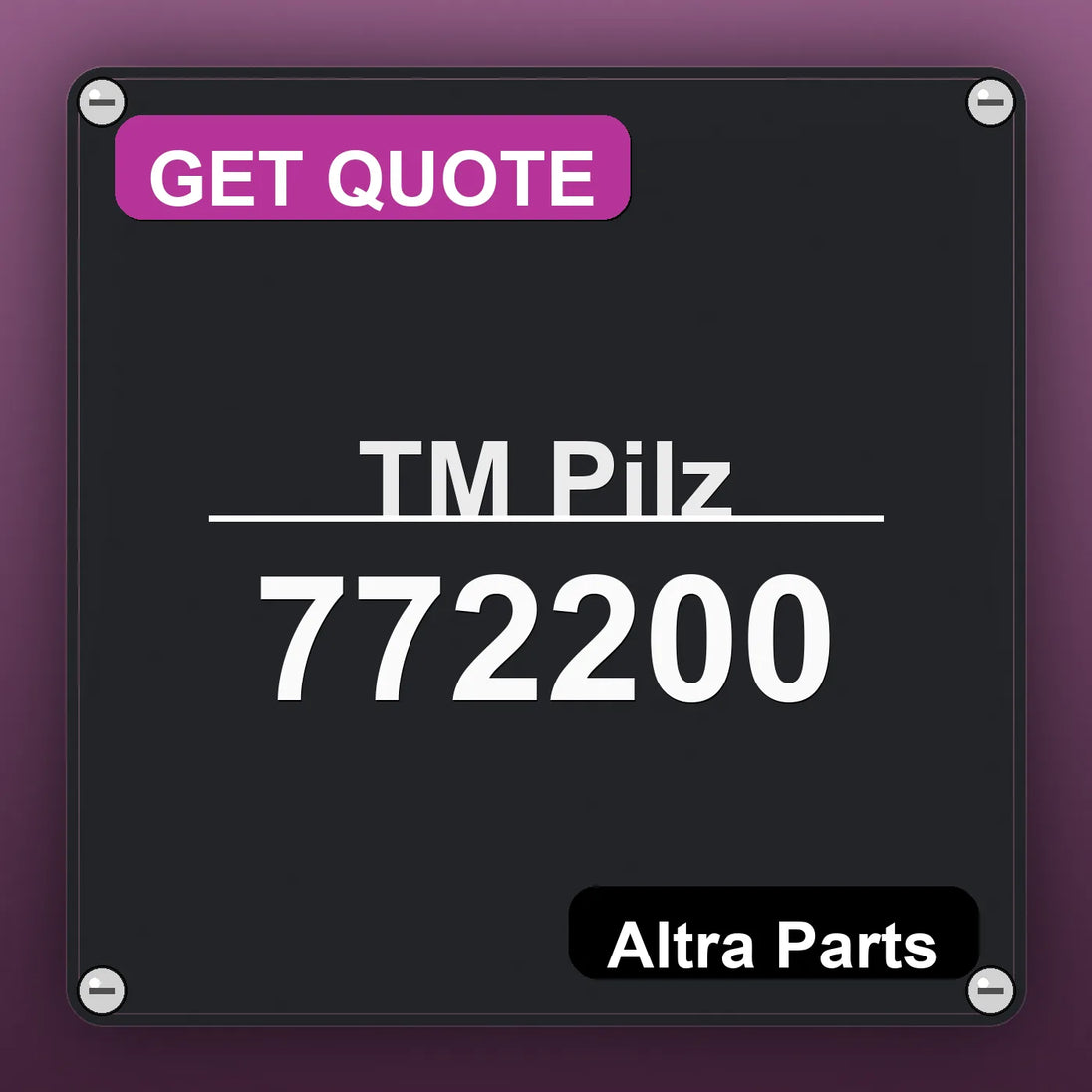 ТМ Pilz 772200 industrial nameplate style image – Altra Parts. GET QUOTE.