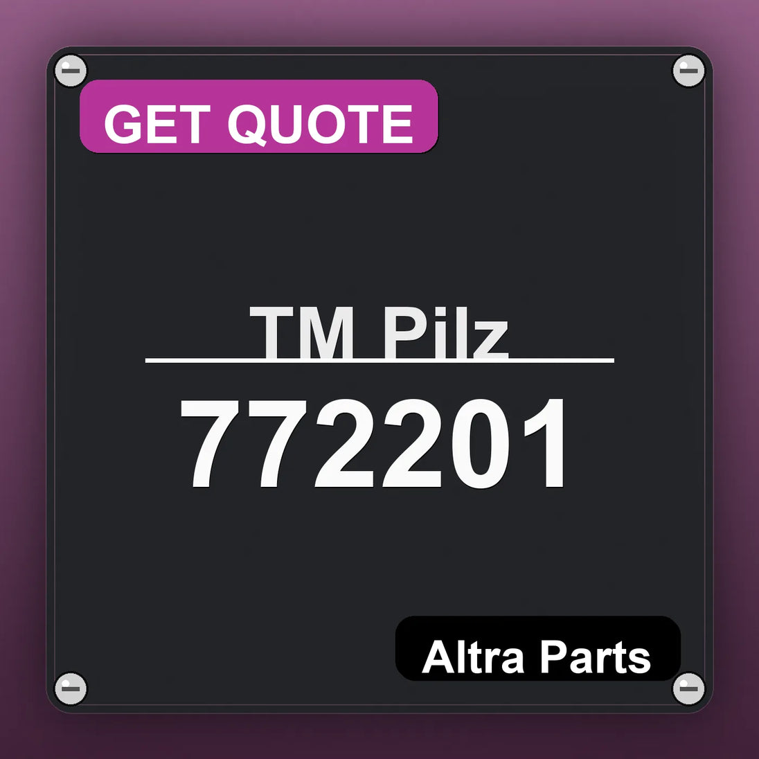 ТМ Pilz 772201 industrial nameplate style image – Altra Parts. GET QUOTE.