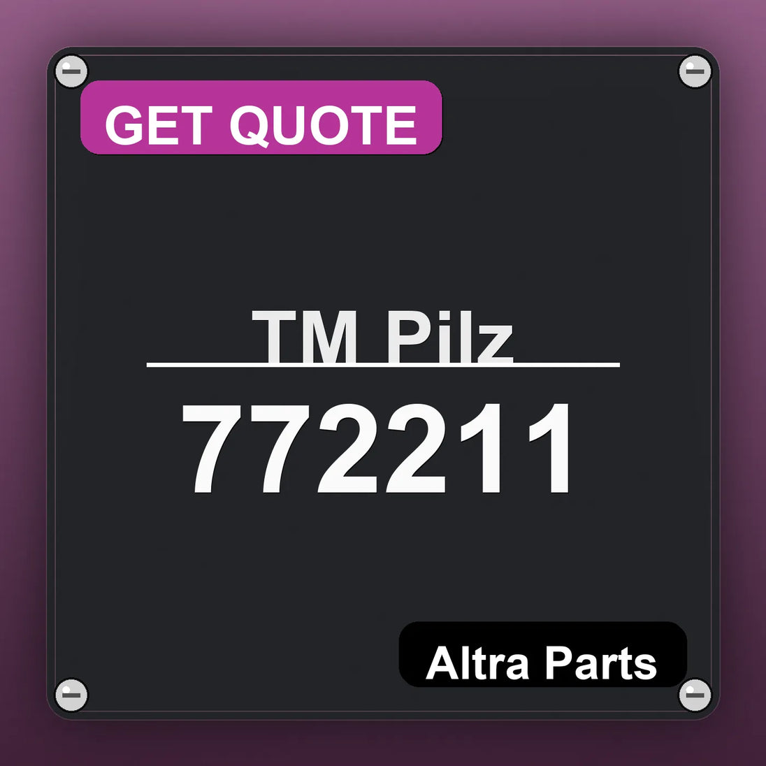 ТМ Pilz 772211 industrial nameplate style image – Altra Parts. GET QUOTE.