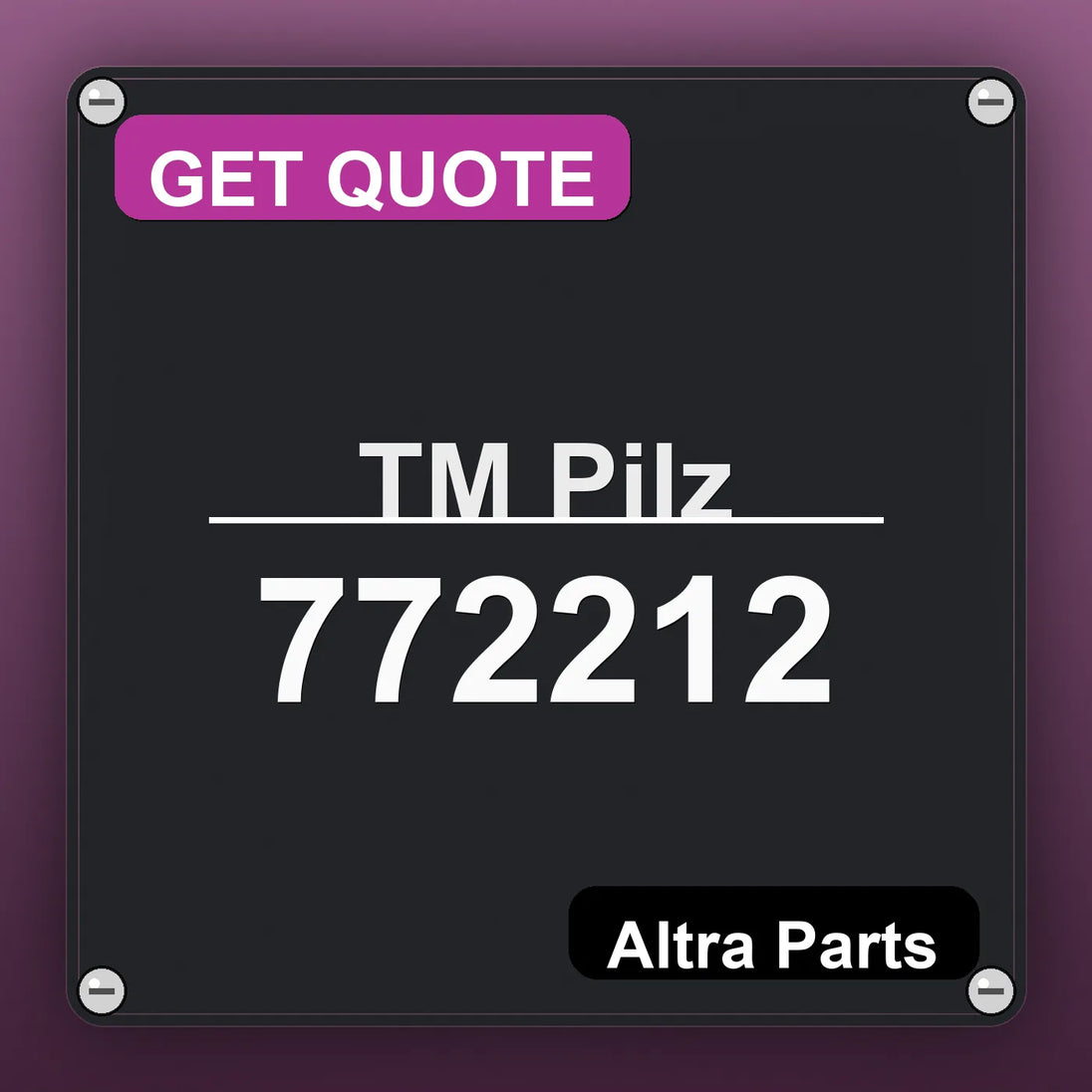 ТМ Pilz 772212 industrial nameplate style image – Altra Parts. GET QUOTE.