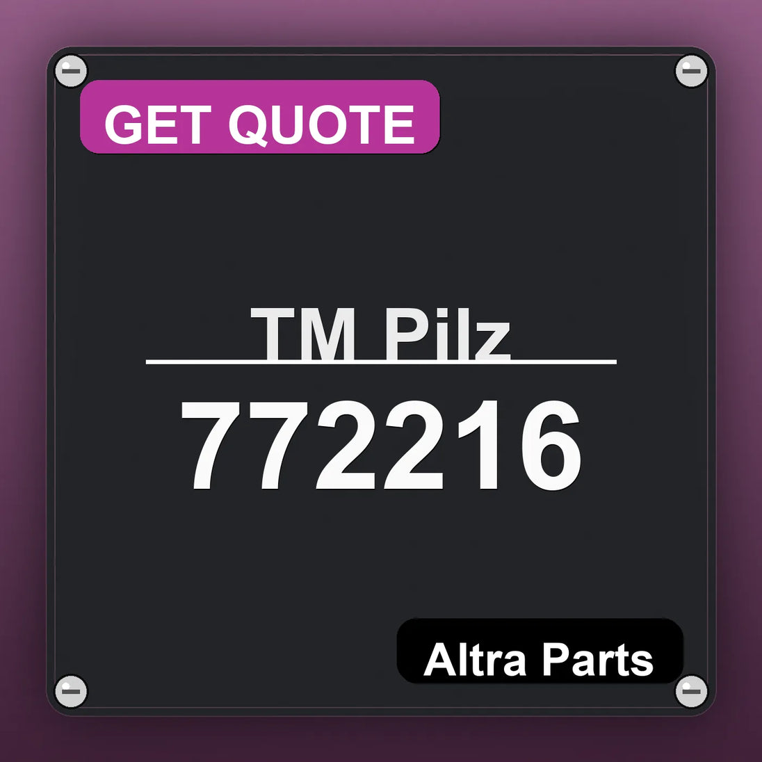 ТМ Pilz 772216 industrial nameplate style image – Altra Parts. GET QUOTE.
