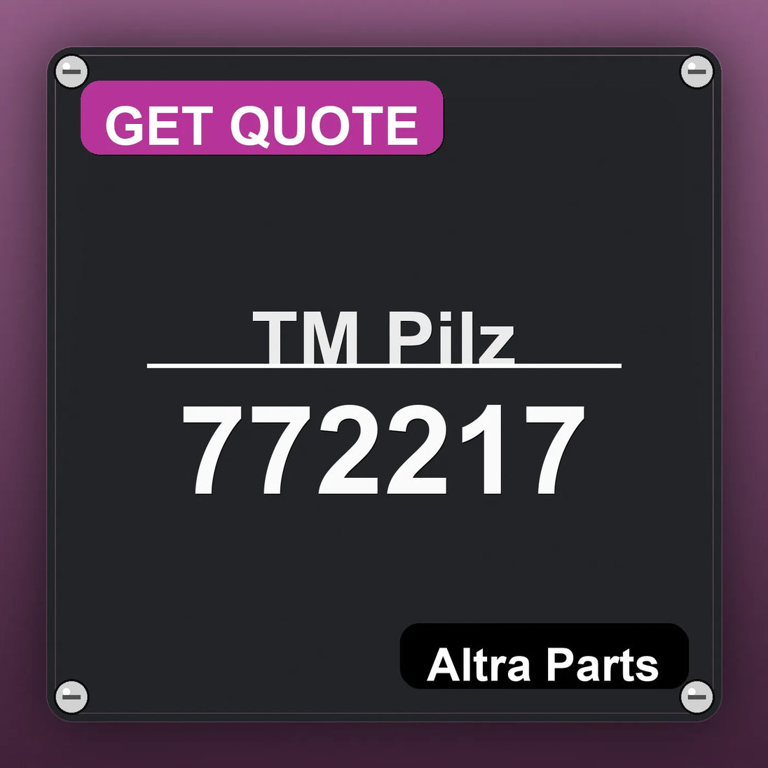 ТМ Pilz 772217 industrial nameplate style image – Altra Parts. GET QUOTE.