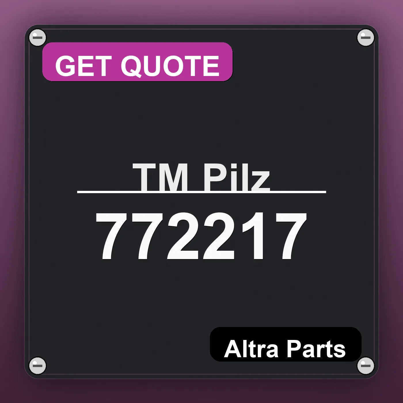 ТМ Pilz 772217 industrial nameplate style image – Altra Parts. GET QUOTE.